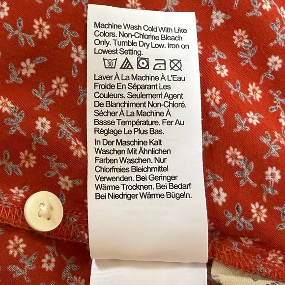 Madewell Challis Dress Daisy Floral Smocked Casual Relaxed Prairie Red Medium - Picture 11 of 13